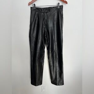 Bod & Christensen Chic Black 100% Leather Trousers Size 10